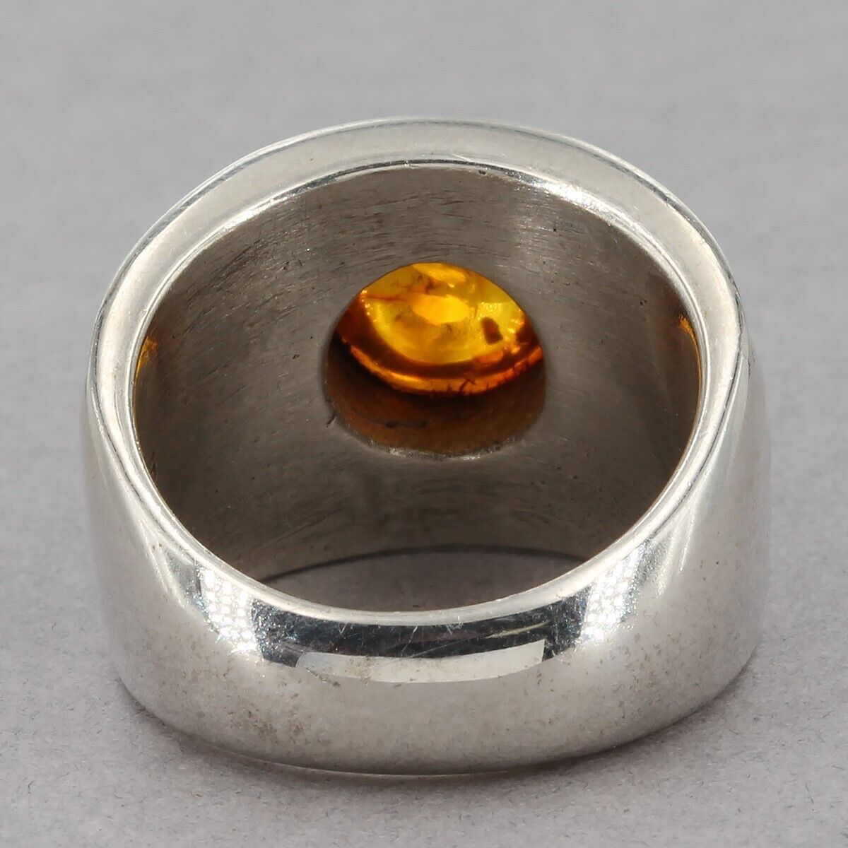 Retired Silpada Oxidized Sterling Silver FIRE WITHIN Amber Ring R1449 Size 5.75