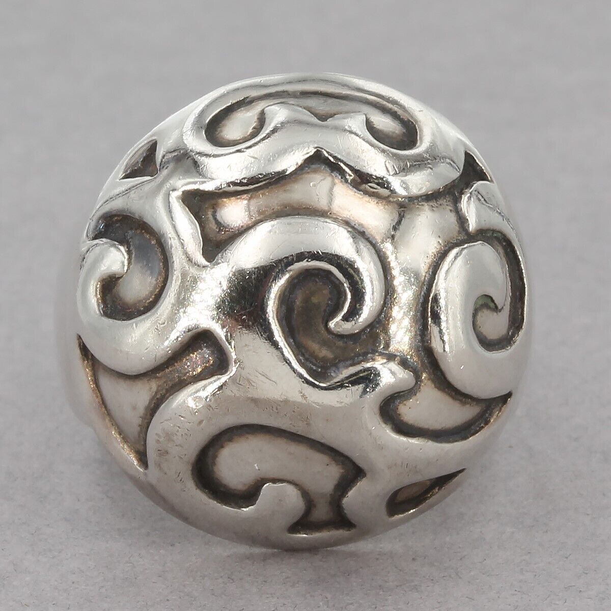 Retired Silpada Oxidized Sterling Silver Scrolled Dome Ring R1750 Size 5.75