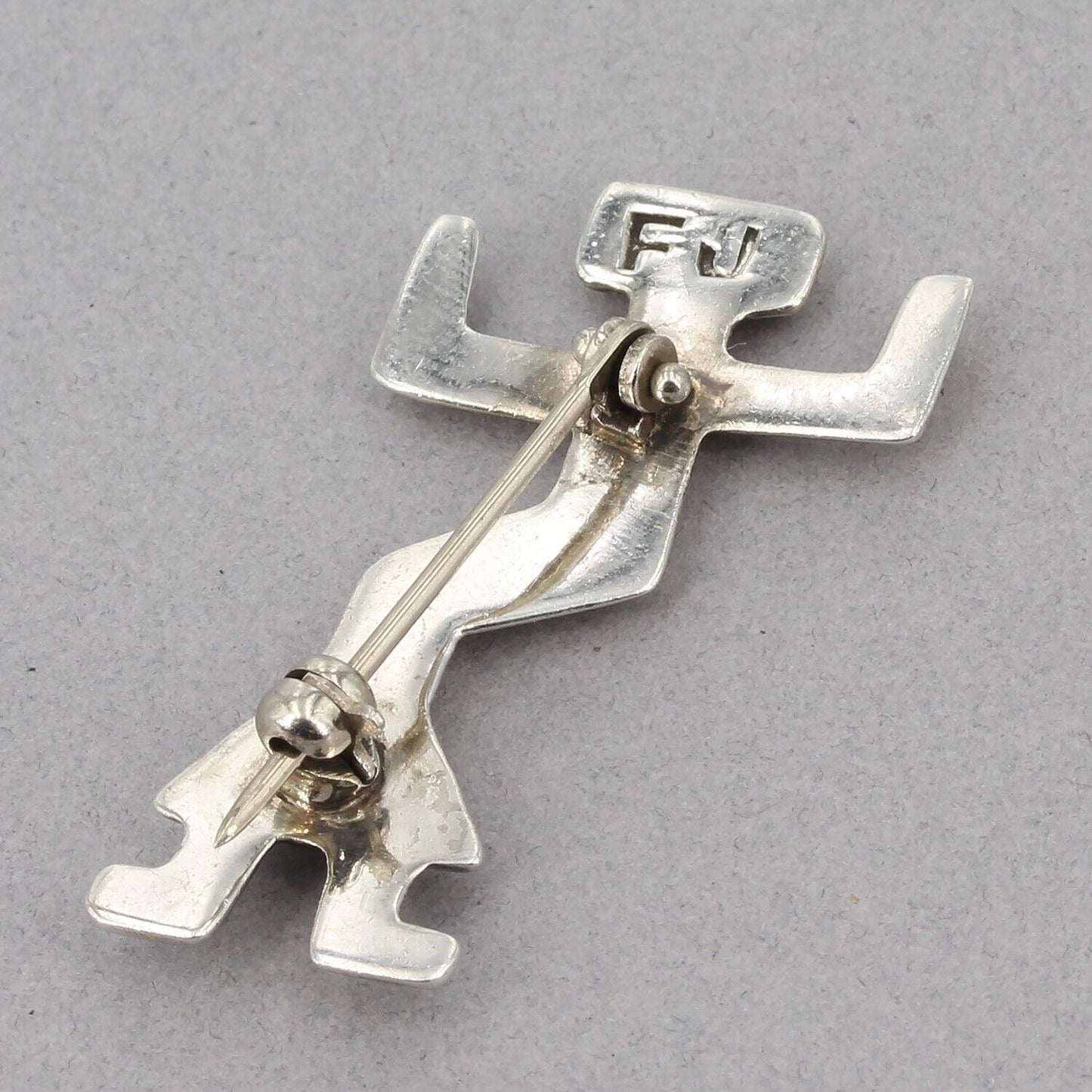 Felix Joe Handcrafted Sterling Silver Kachina Yei Navajo Deity Figural Pin