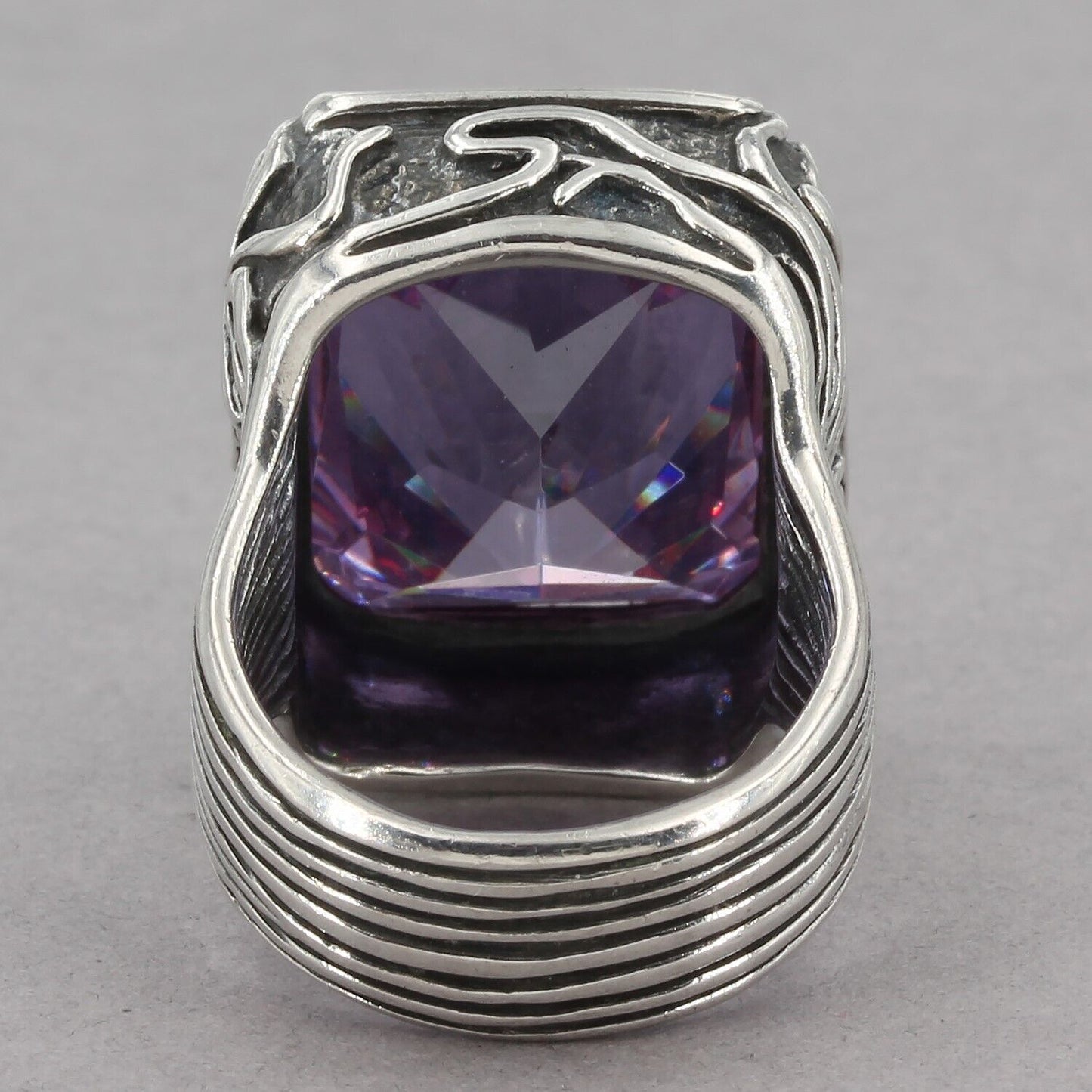 Retired Silpada Sterling Silver Purple CZ LAVENDER FIELDS Ring R2001 Size 6.75