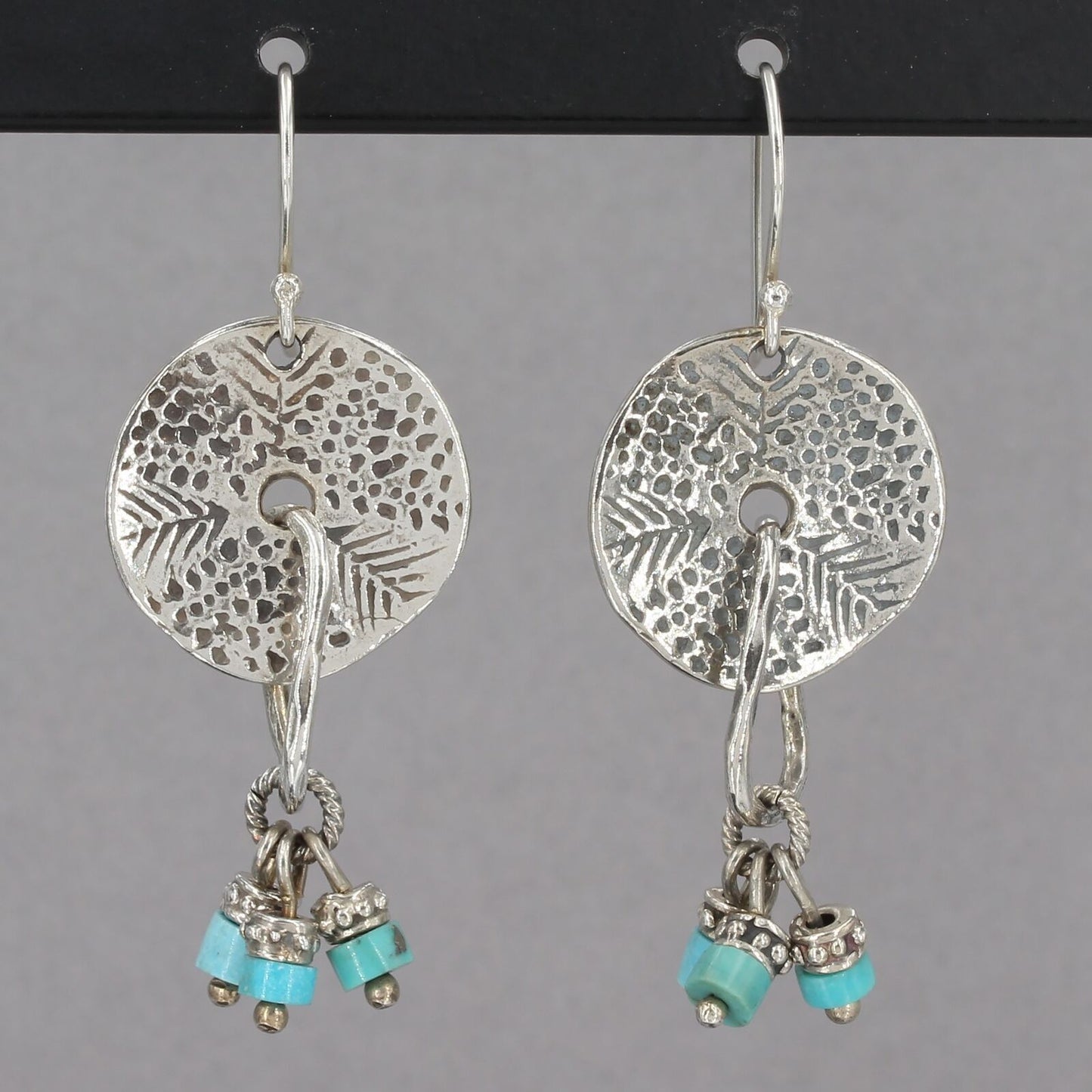 HTF Retired Silpada Sterling Silver Turquoise SHAKE RATTLE & ROLL Earrings W1557