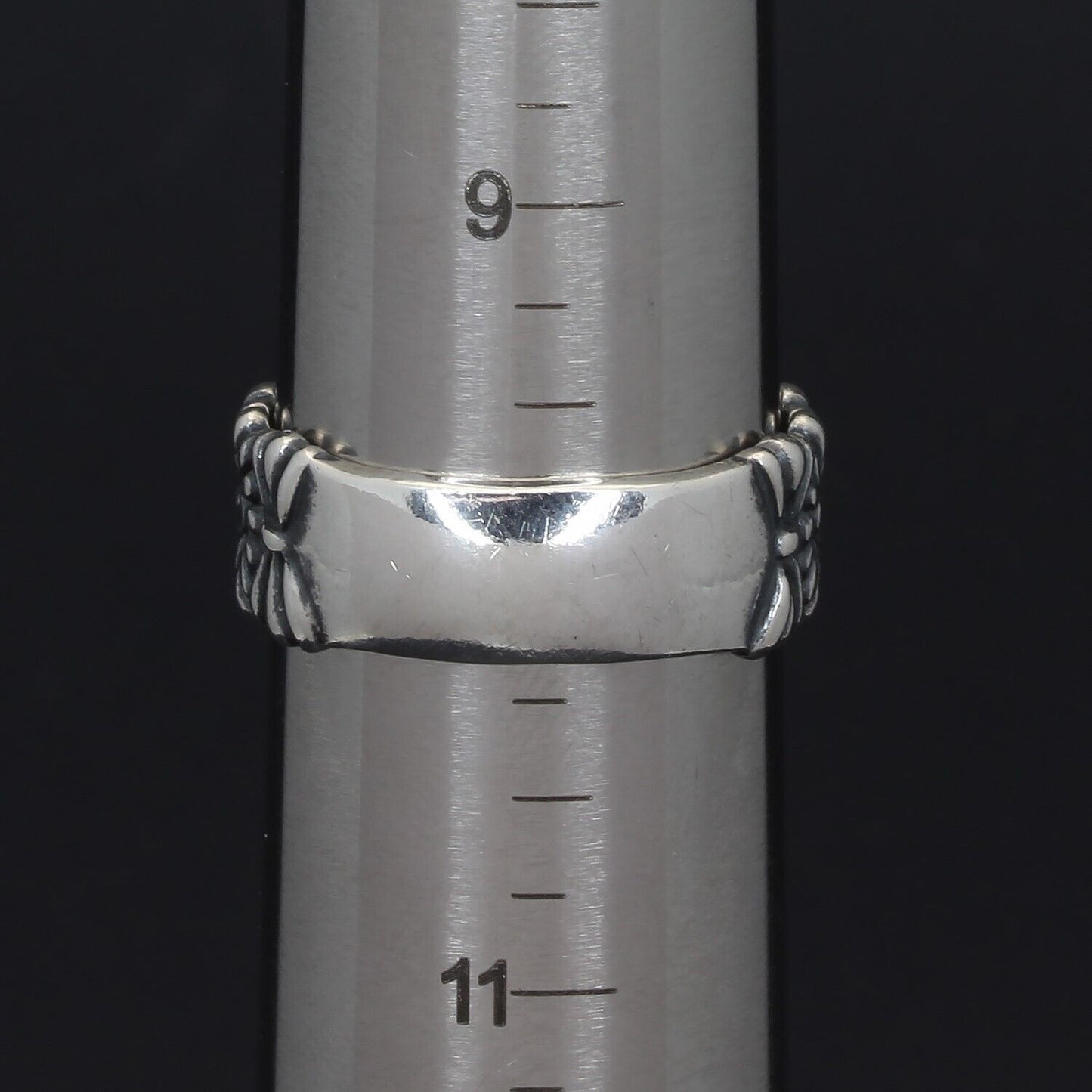 Carolyn Pollack Sterling Silver Southwestern Concho Belt Buckle Band Ring Sz 10