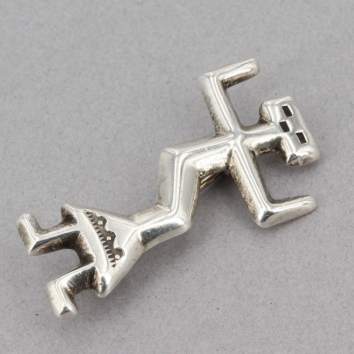 Felix Joe Handcrafted Sterling Silver Kachina Yei Navajo Deity Figural Pin