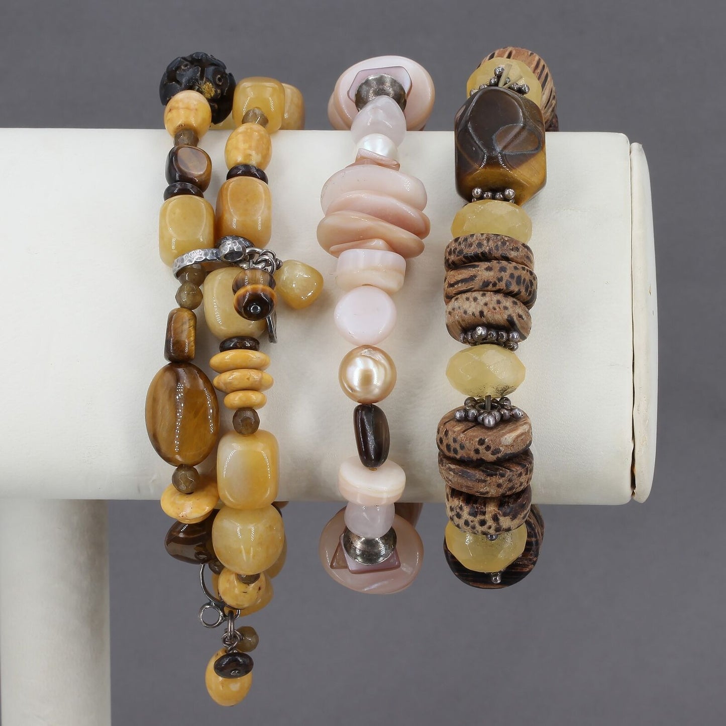 Lot of 3 Retired Silpada Beaded Stretch Bracelets - AS IS - B1775 B1362 B1847