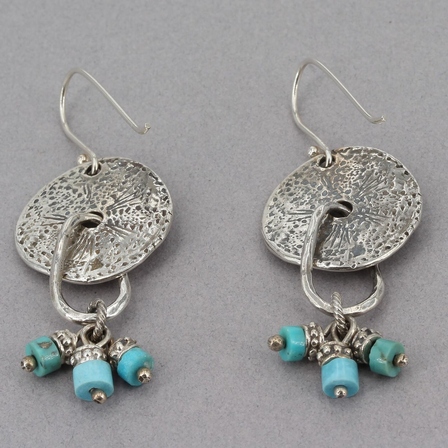 HTF Retired Silpada Sterling Silver Turquoise SHAKE RATTLE & ROLL Earrings W1557