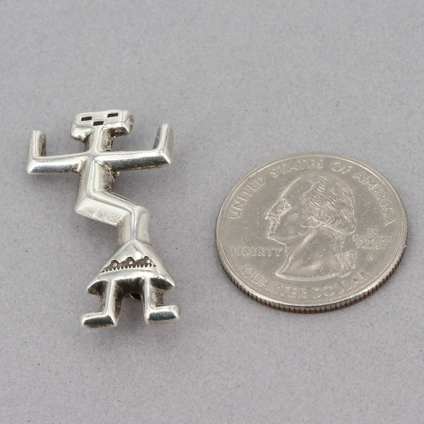 Felix Joe Handcrafted Sterling Silver Kachina Yei Navajo Deity Figural Pin