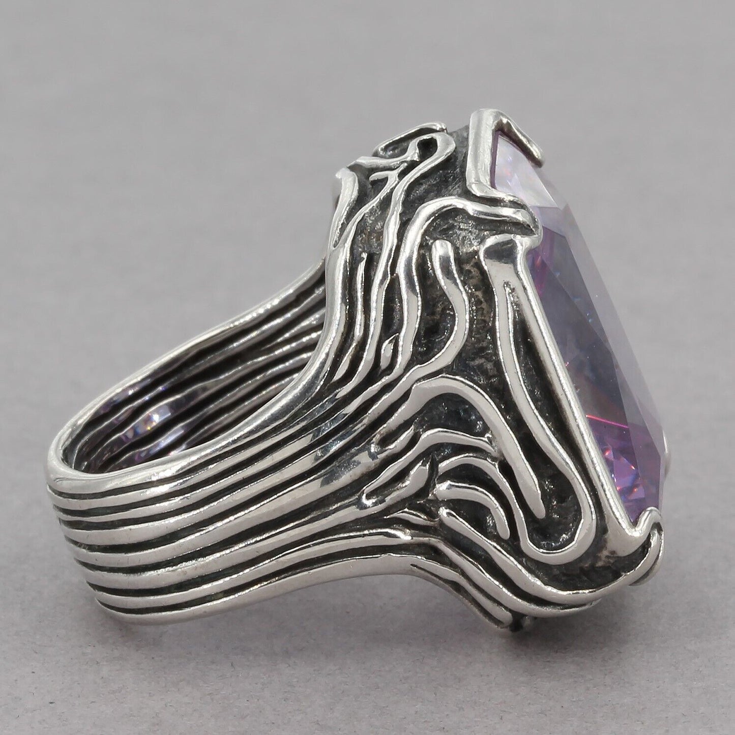 Retired Silpada Sterling Silver Purple CZ LAVENDER FIELDS Ring R2001 Size 6.75