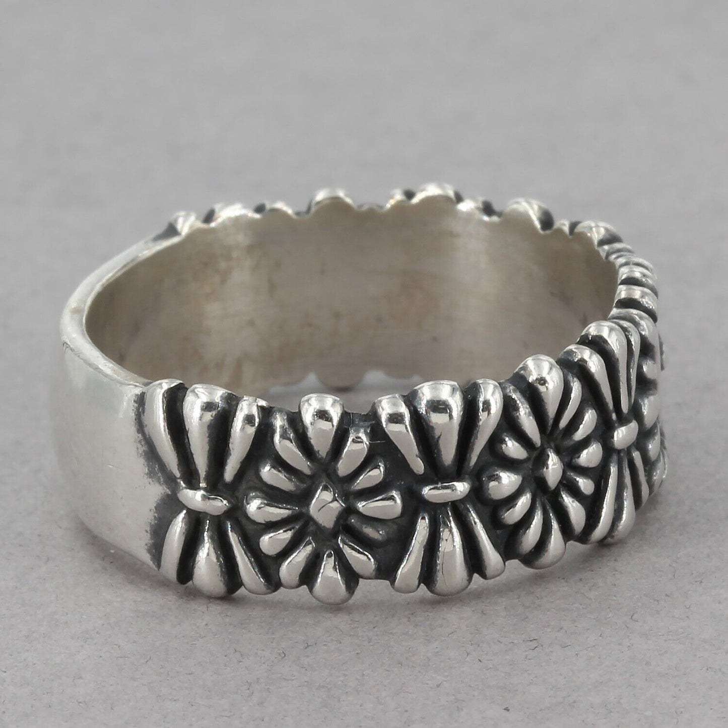 Carolyn Pollack Sterling Silver Southwestern Concho Belt Buckle Band Ring Sz 10