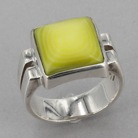 Retired Silpada Sterling Silver Green Mother of Pearl Ring R1270 Size 8.25