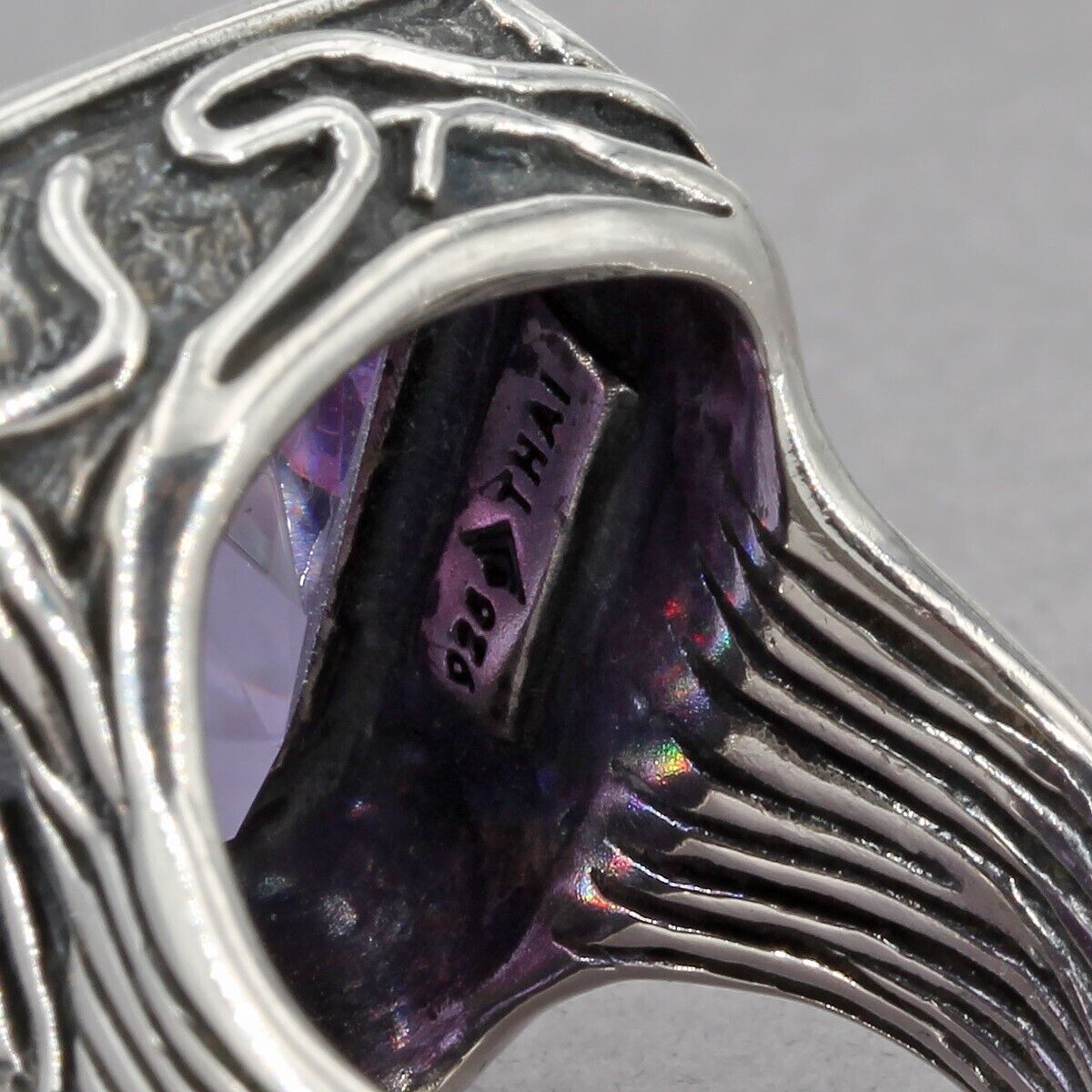 Retired Silpada Sterling Silver Purple CZ LAVENDER FIELDS Ring R2001 Size 6.75