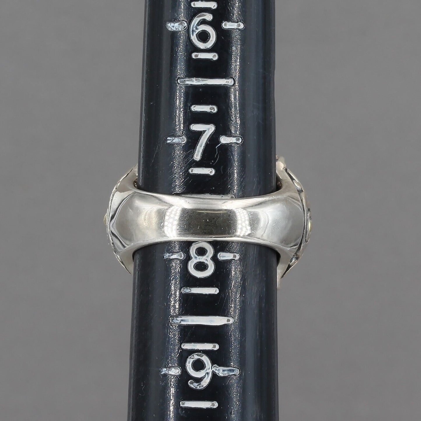 Phillip Gavriel Sterling Silver & 18K Gold Dragonfly Open Scroll Ring Size 6.75