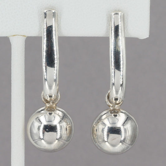 Retired Silpada Sterling Exclamation Point Ball Bead Post Dangle Earrings P1887
