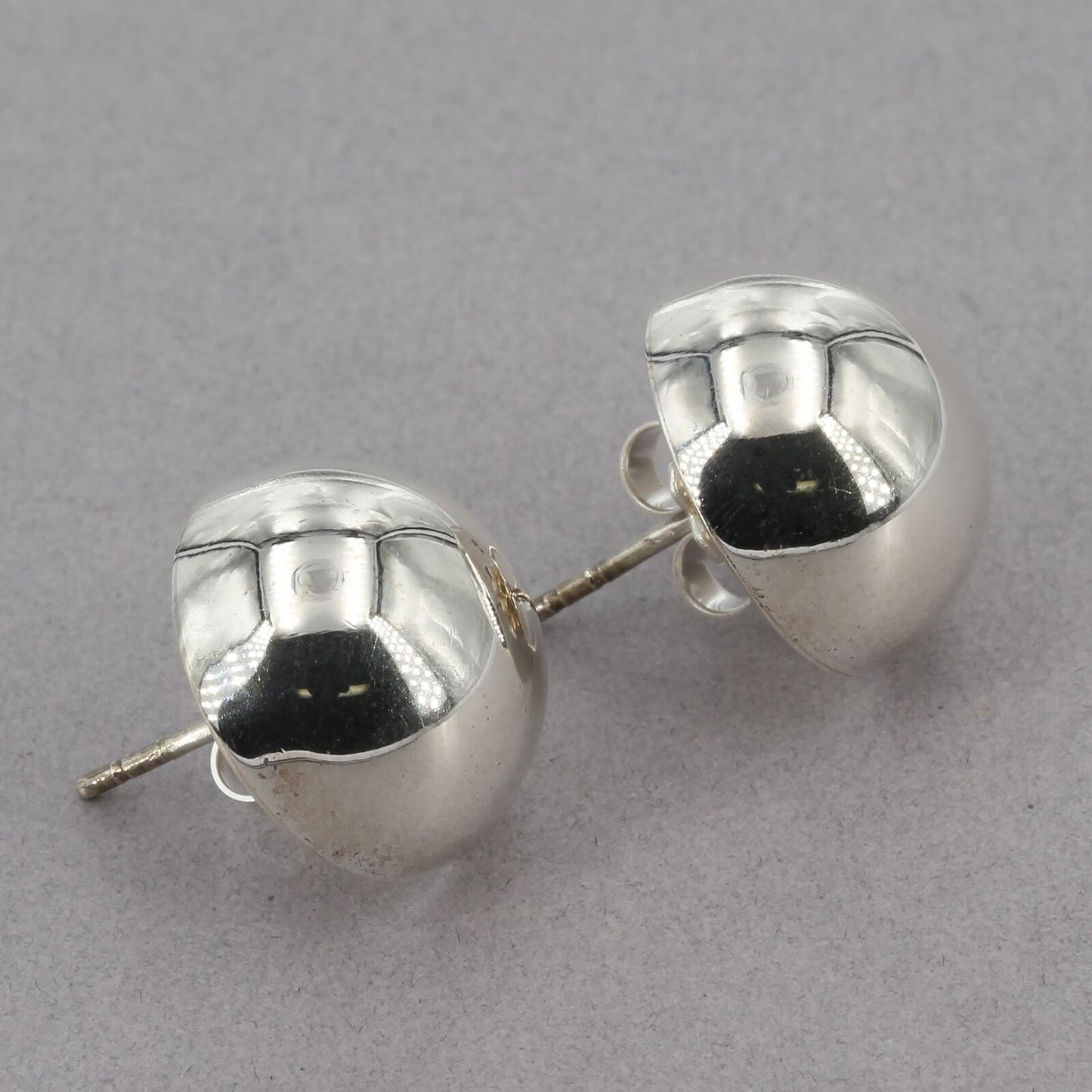 RARE Vintage Silpada Sterling Hollow Dome 5/8" Button Post Earrings P0231 IOB