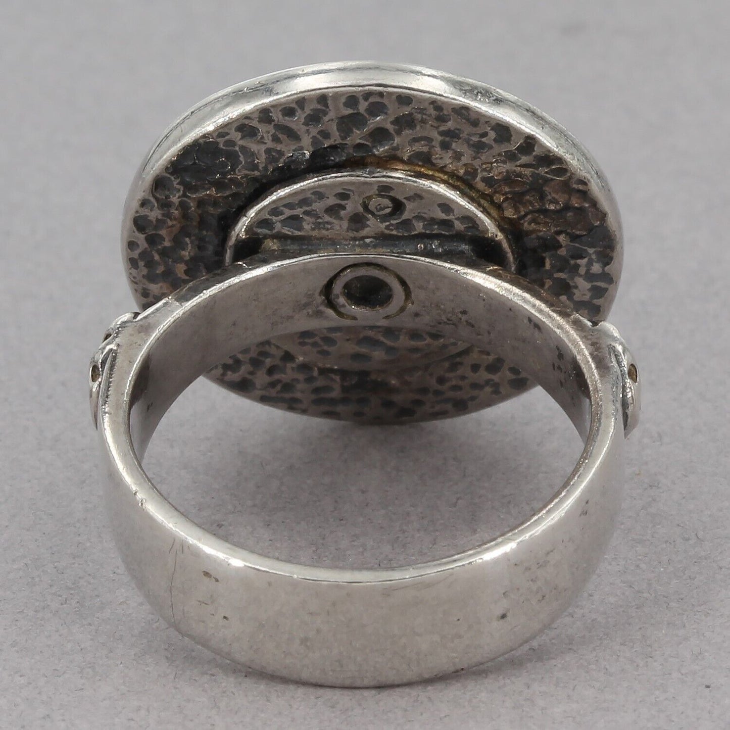 Retired Silpada Textured Oxidized Sterling Silver Mosaic Disc Ring R1531 Size 7