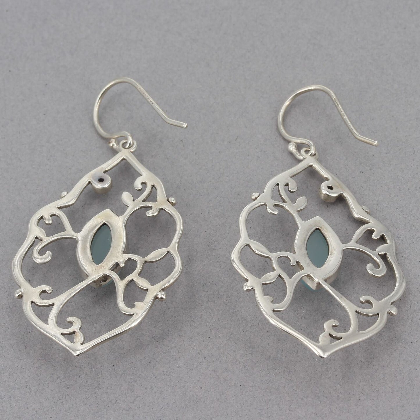Retired Silpada Sterling Silver Chalcedony WANDERING IVY Dangle Earrings W2459