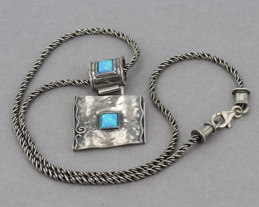 RARE Vintage Silpada Sterling Opal "Attention And How To Get It" Necklace N0951