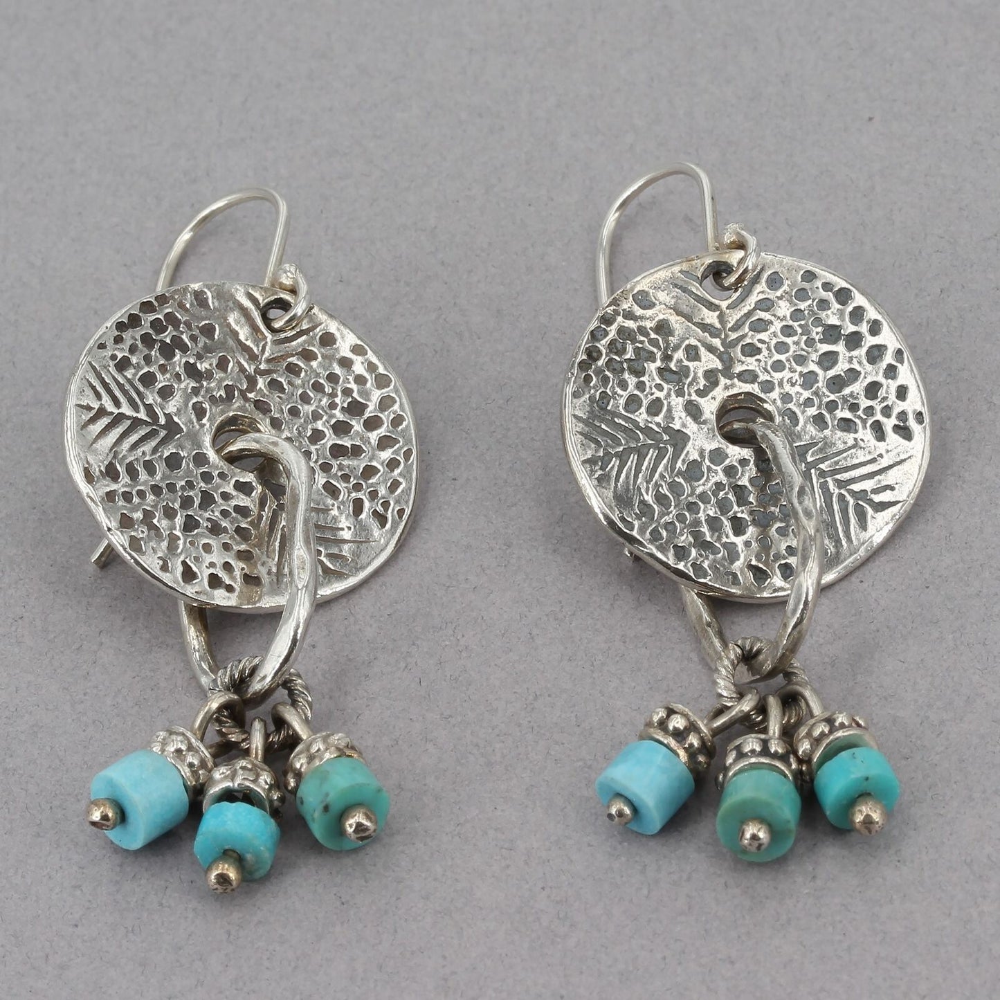 HTF Retired Silpada Sterling Silver Turquoise SHAKE RATTLE & ROLL Earrings W1557