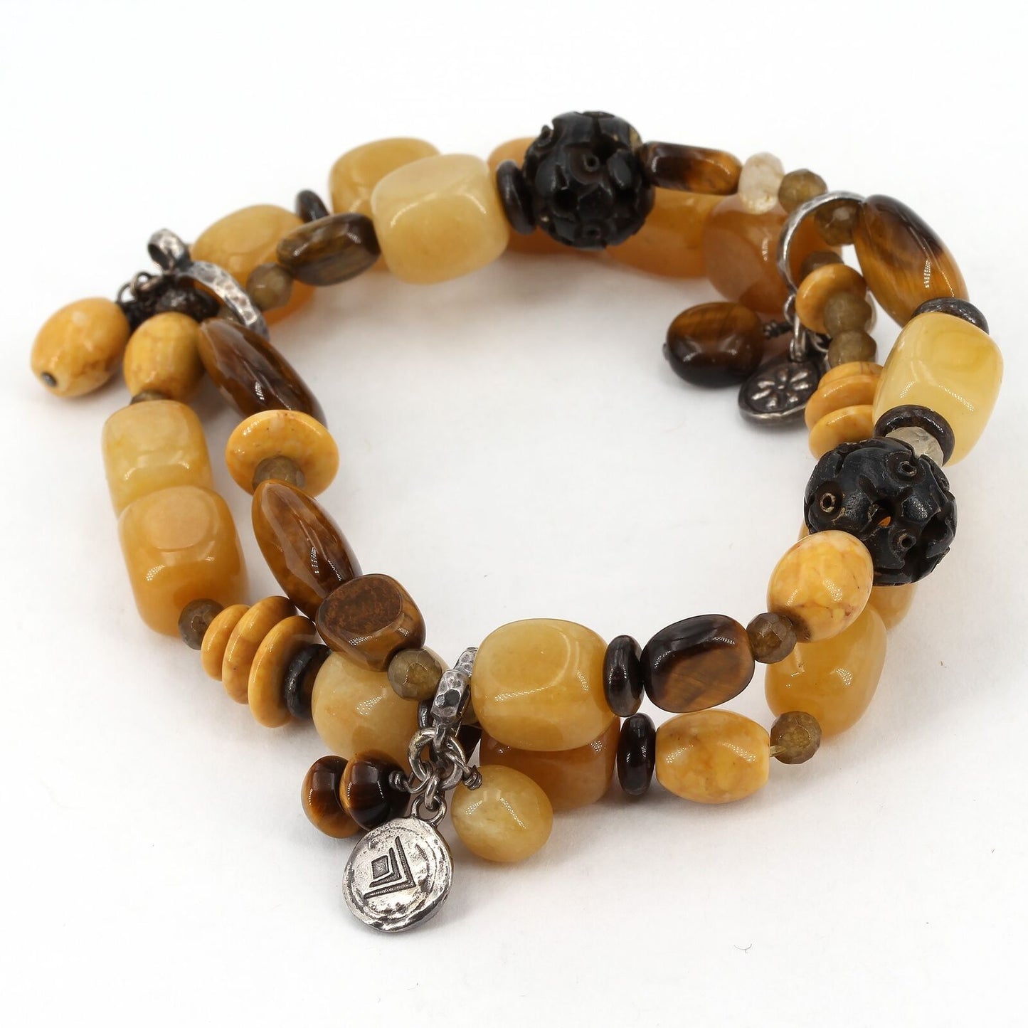 Lot of 3 Retired Silpada Beaded Stretch Bracelets - AS IS - B1775 B1362 B1847