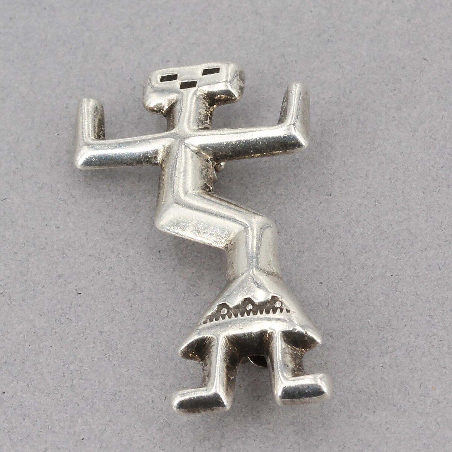 Felix Joe Handcrafted Sterling Silver Kachina Yei Navajo Deity Figural Pin