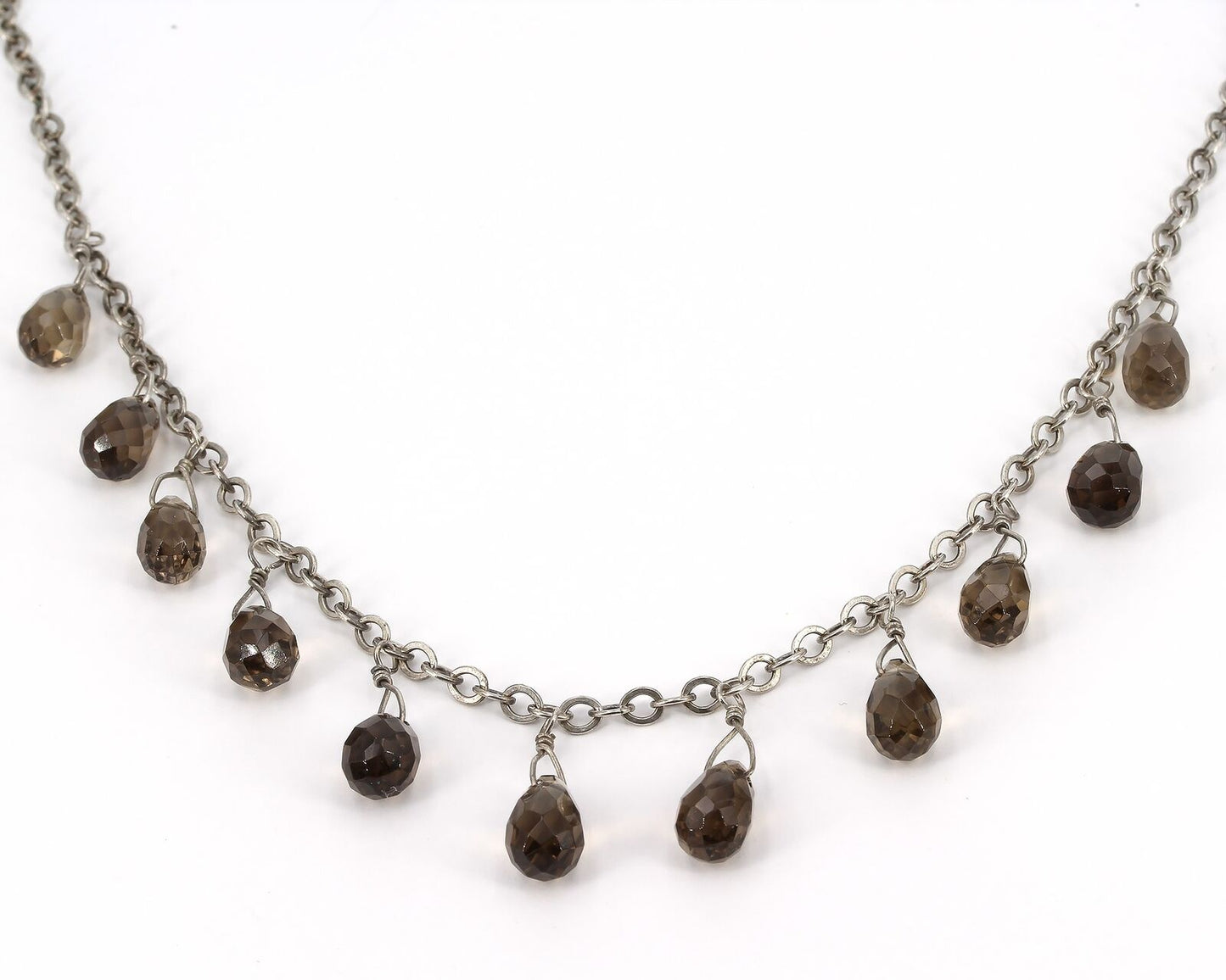 RARE Vintage Silpada Sterling Smoky Quartz Necklace & Earrings Set W1038 N1037