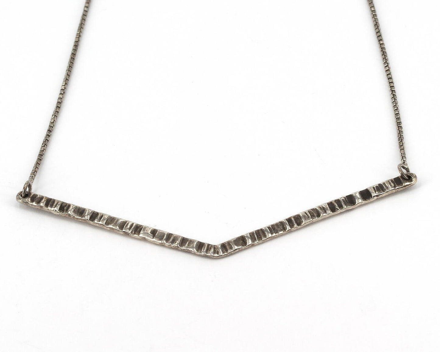 Retired Silpada Sterling Textured Chevron Sliding Clasp APEX Necklace N3437