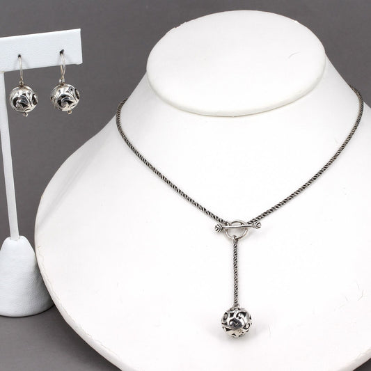 Retired Silpada Sterling Silver SIMPLE DELIGHT Necklace Earrings Set N1619 W0718