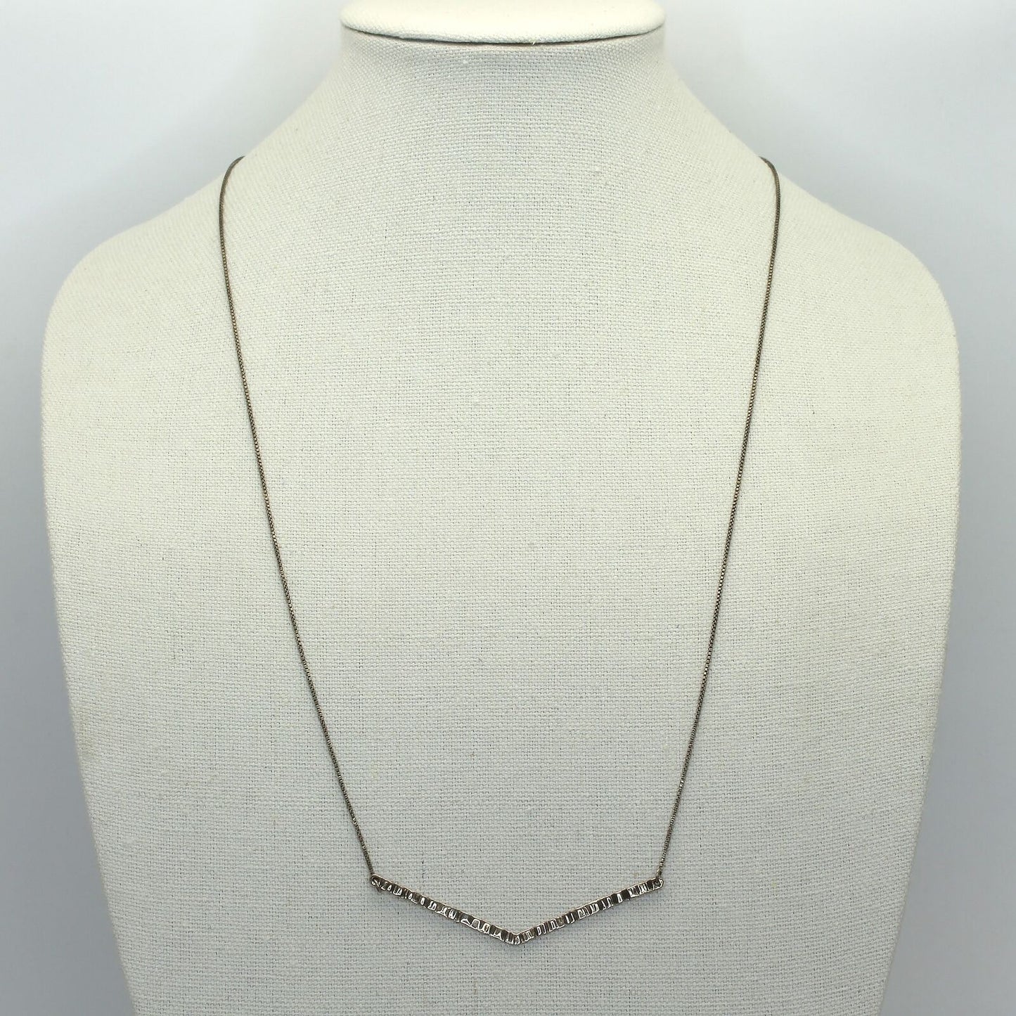 Retired Silpada Sterling Textured Chevron Sliding Clasp APEX Necklace N3437