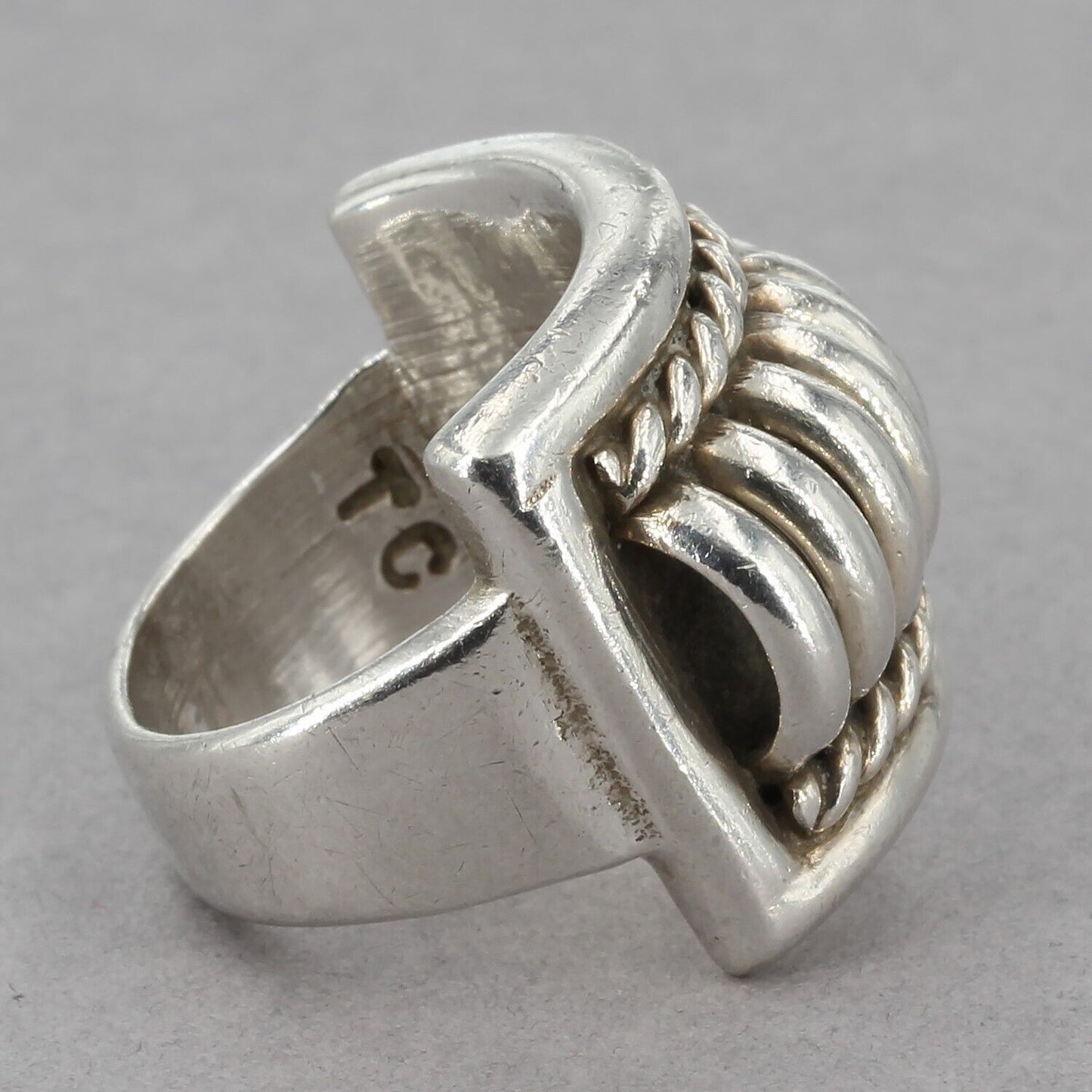 Native American Handcrafted Navajo Thomas Charley Sterling Silver Ring Size 5.75