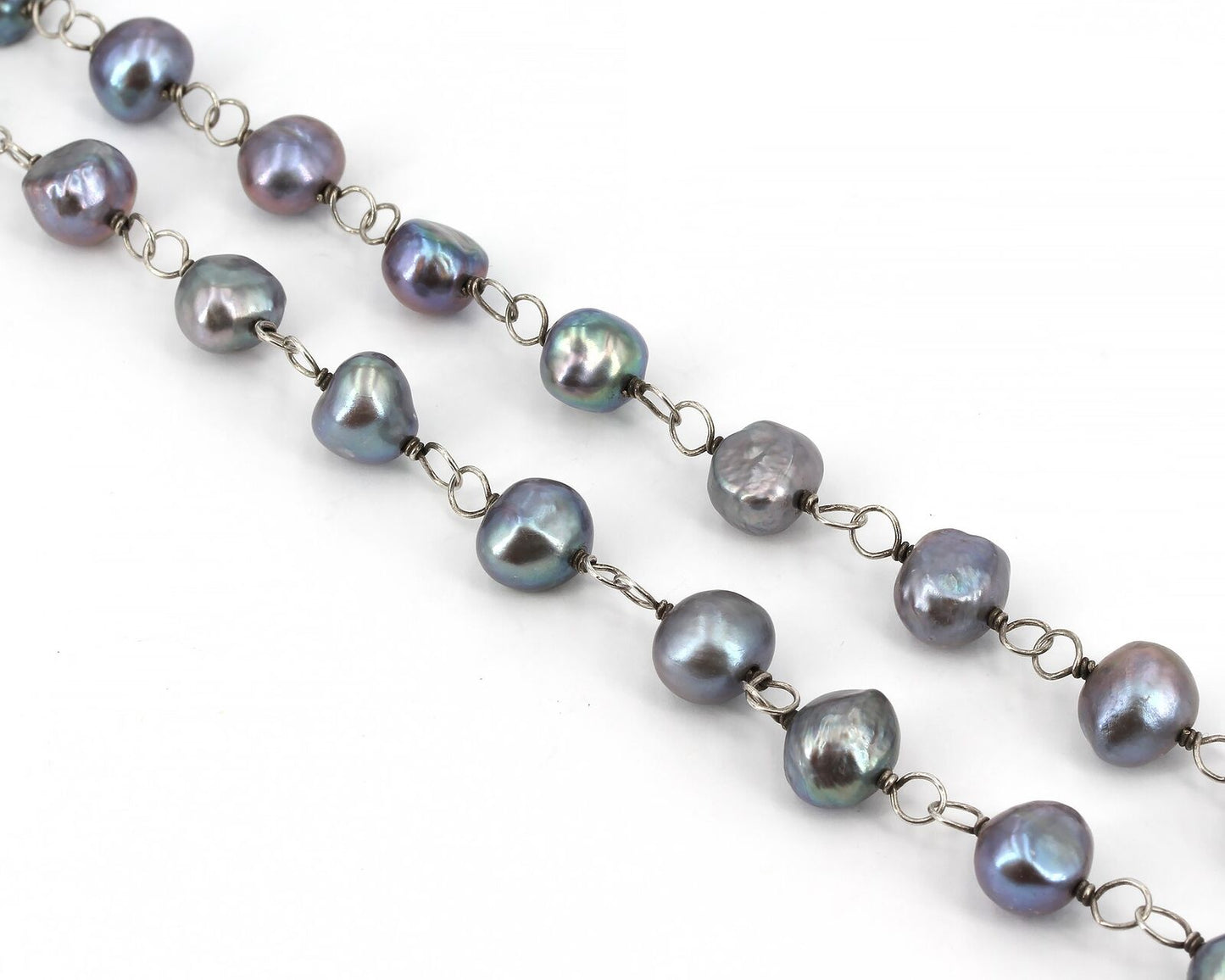 Retired Silpada Sterling Silver Gray Pearl Necklace & Bracelet Set N1800 B1182