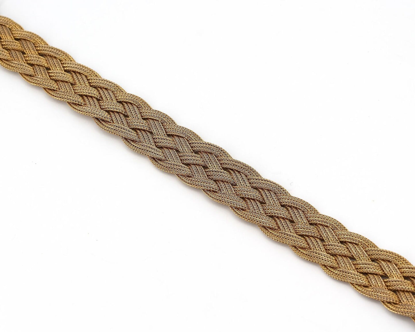 Vintage Gold-Filled Braided Woven Mesh Belt Buckle Bracelet 1/2" Wide