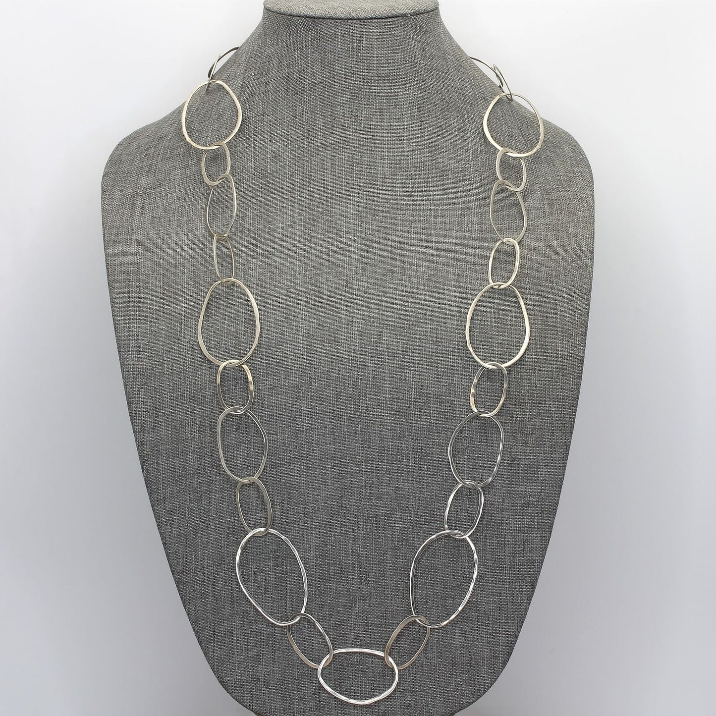 Retired Silpada BUBBLE UP Big Hammered Sterling Silver Chain Link Necklace N2148