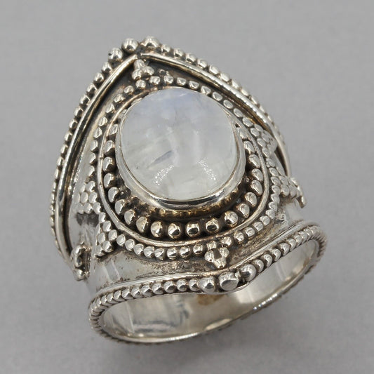 RARE Retired Silpada Sterling Silver Moonstone MOONGLOW Ring R4288 Size 8.75 IOB