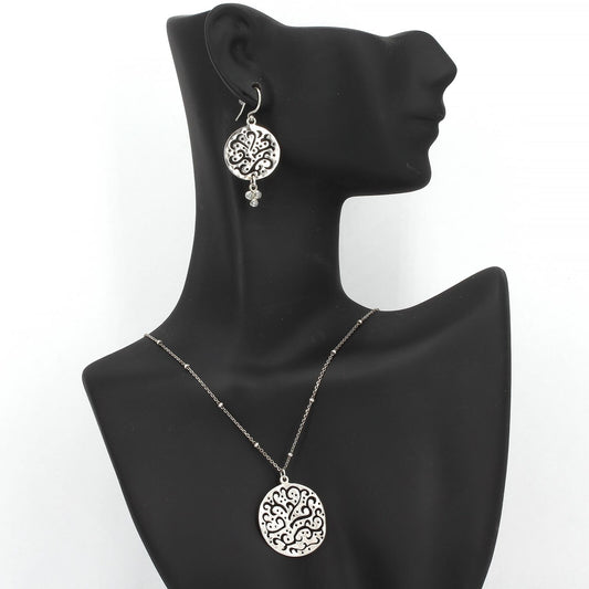 Retired Silpada Sterling Silver CUT ABOVE Necklace & Earrings Set N2328 W2368