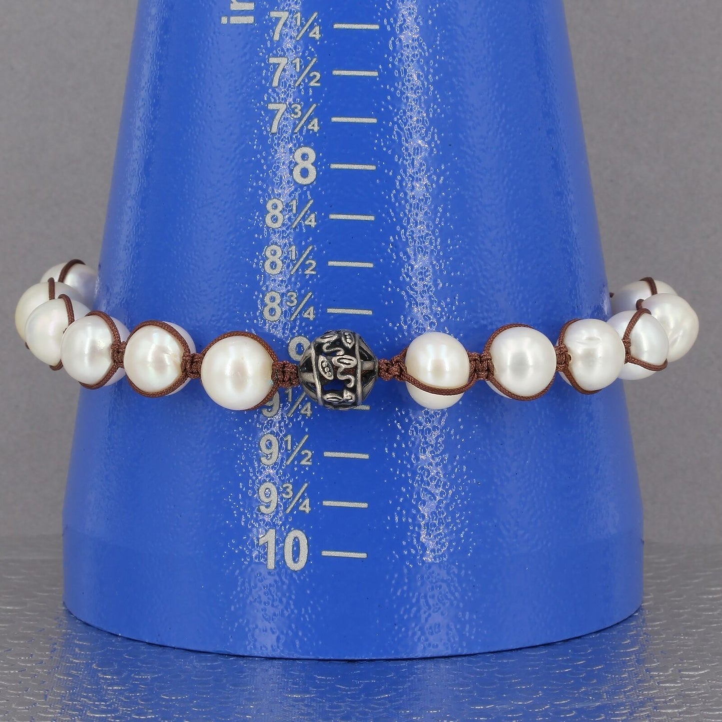 Retired Silpada Sterling RUGGED PEARLS Adjustable Sliding Cord Bracelet B2424