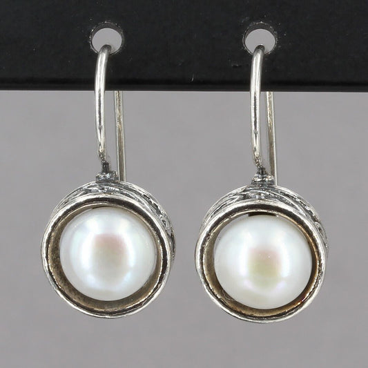 Silpada Sterling Silver MODERN FAIRYTALE Freshwater Pearl Drop Earrings E4064