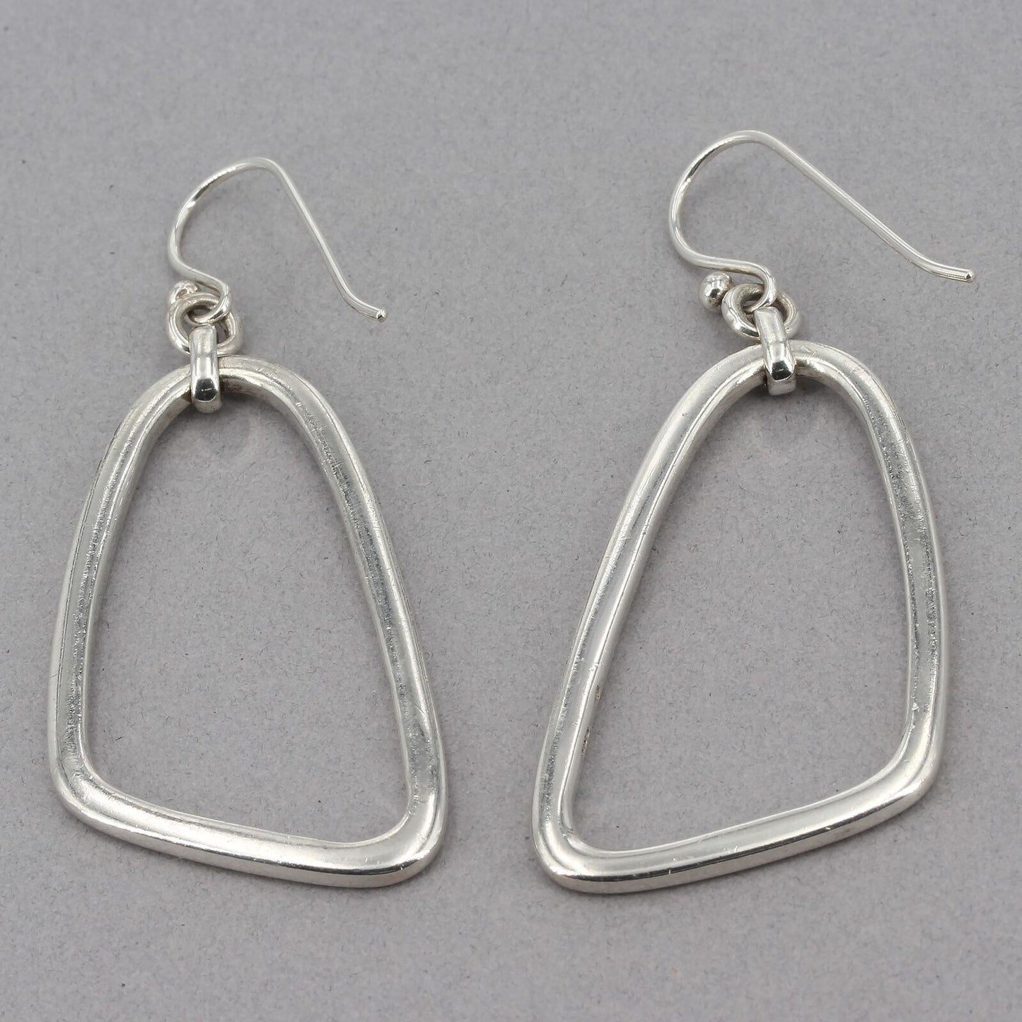 Retired Silpada Sterling Silver Geometric Dangle Earrings 2.25" Length W1112 HTF