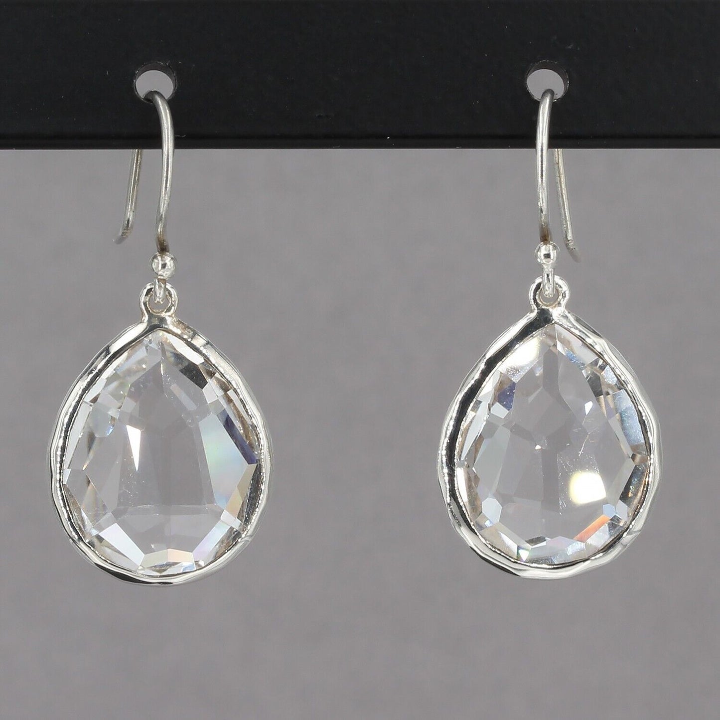 Ippolita Sterling Silver Rock Candy Faceted Quartz Teardrop Dangle Earrings