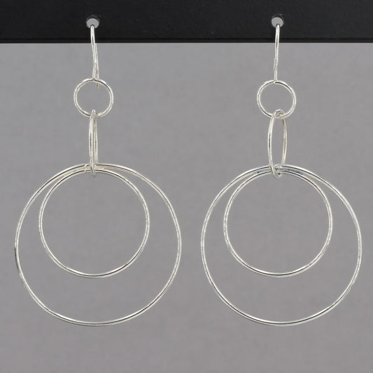 Retired Silpada Sterling SPACE OUT Delicate Multi Circle Dangle Earrings W1237