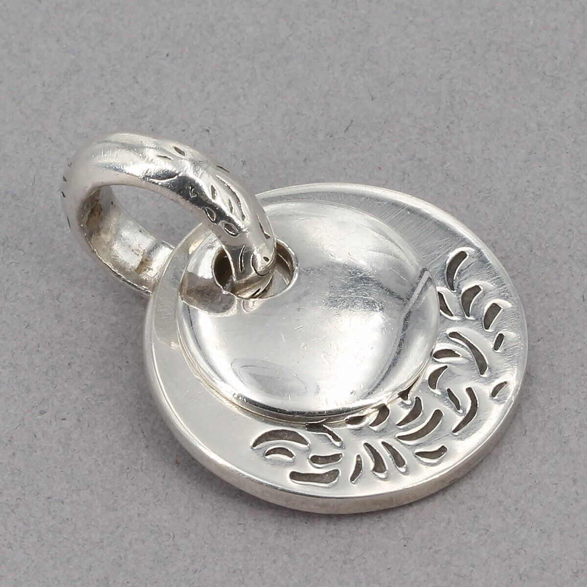 Vintage Silpada Sterling DOUBLE YOUR PLEASURE Layered Disc Charm Pendant S0959