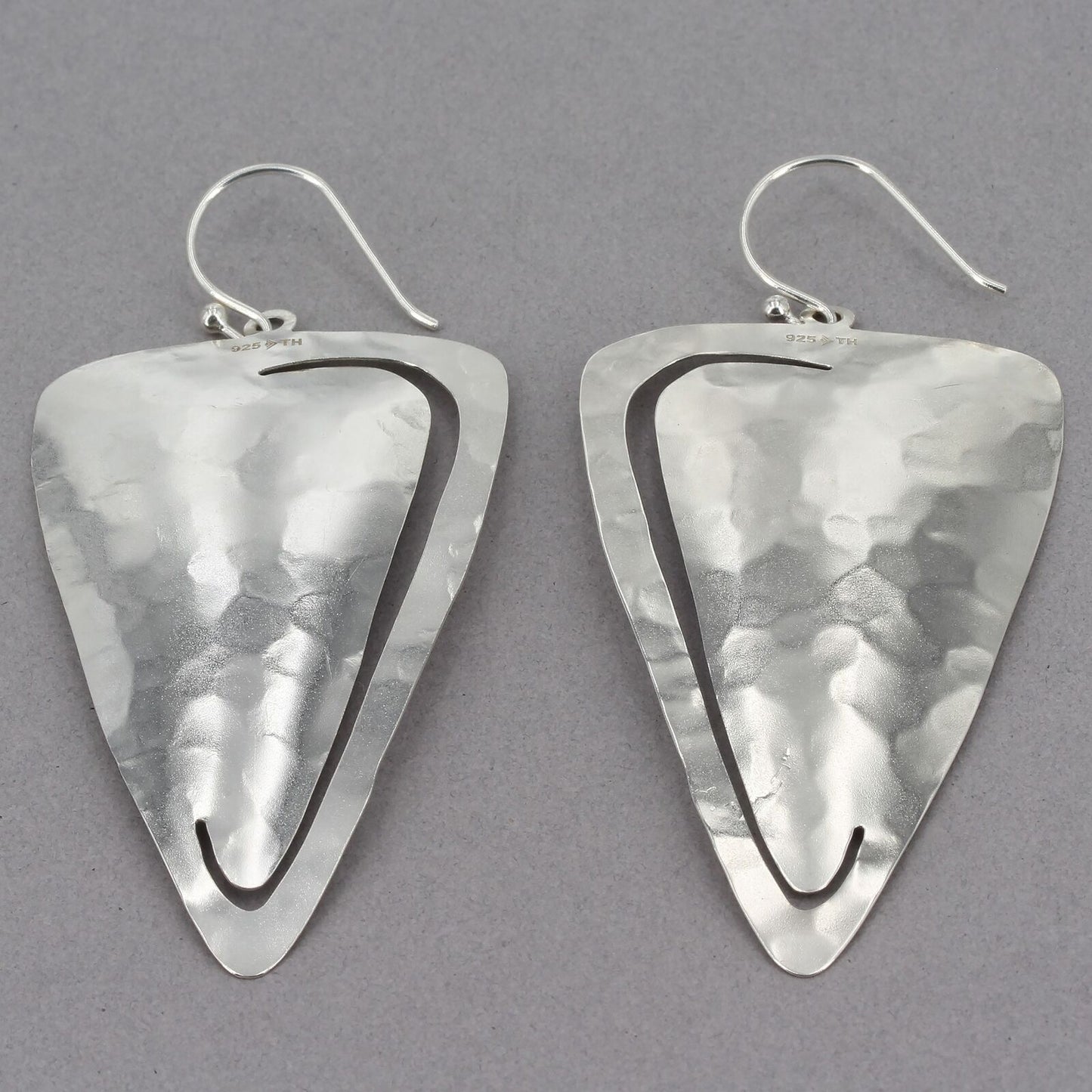 Retired Silpada MAKE THE CUT Big Hammered Sterling Silver Dangle Earrings W3376