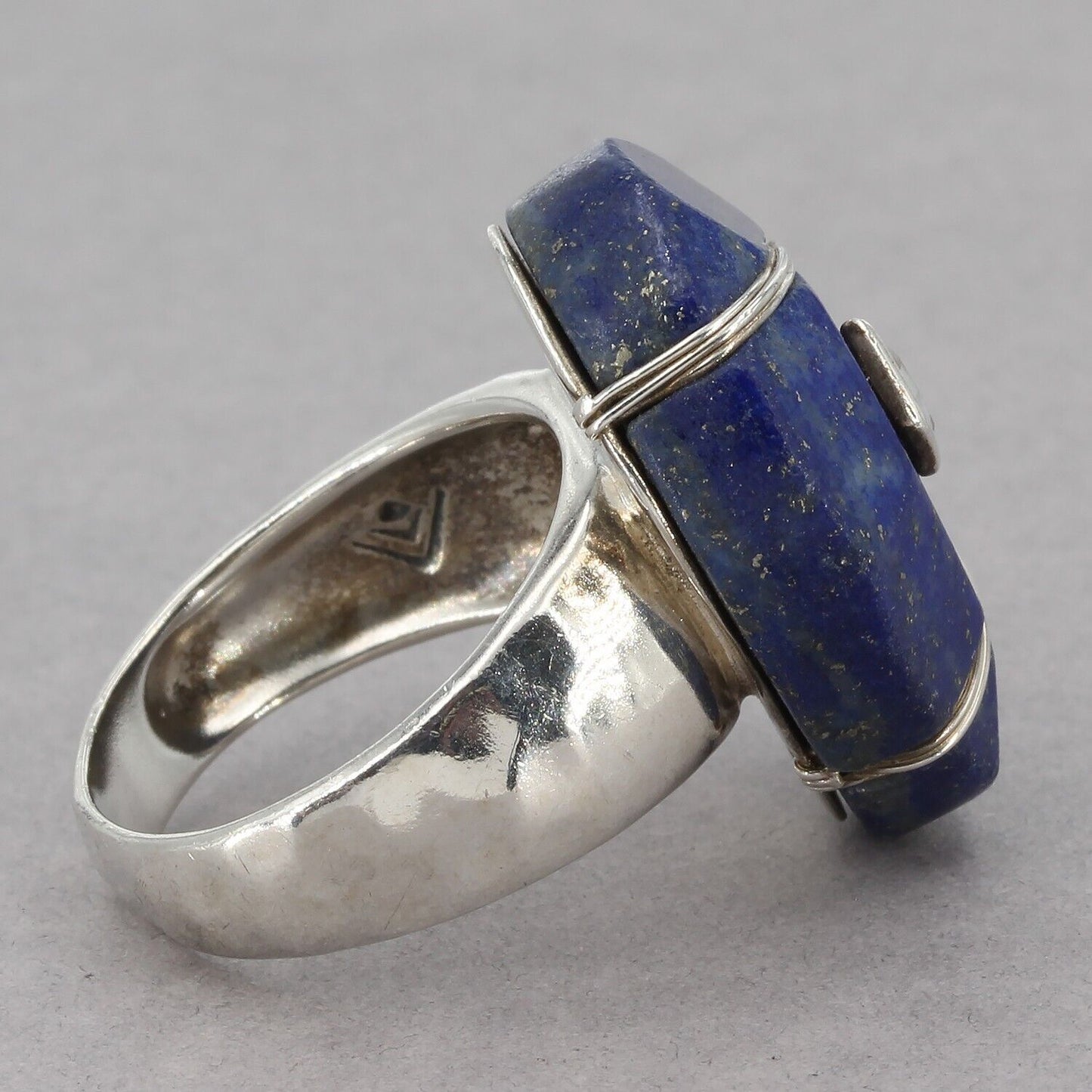 Retired Silpada Sterling Silver Lapis Lazuli CZ MIDNIGHT STAR Ring Size 8+ R2866