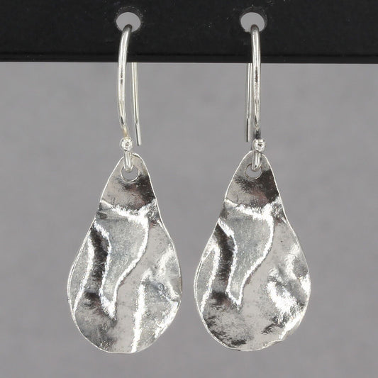 Retired Silpada Sterling INSTANT CLASSIC Textured Teardrop Dangle Earrings W2834