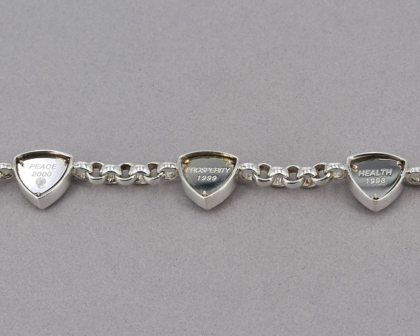 RARE Waterford Fine Jewelry Sterling Rock Crystal "Five Toast" Bracelet Ltd Ed