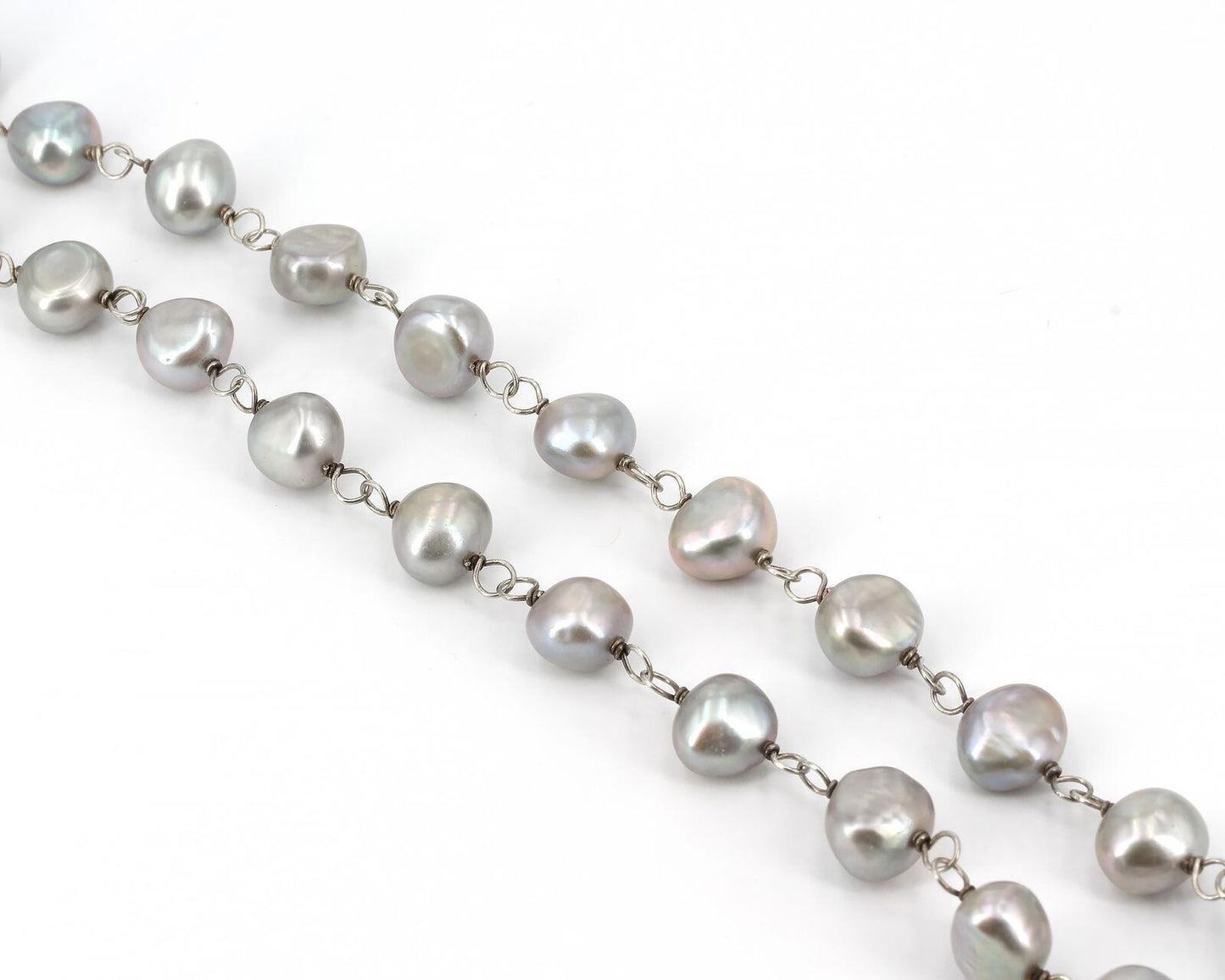 Retired Silpada Sterling Silver Gray Freshwater Pearl Necklace N1800 16-18 Inch