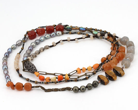 Retired Silpada SPICE BOX Beaded 50" Necklace 2013 Bohemian Collection N2421