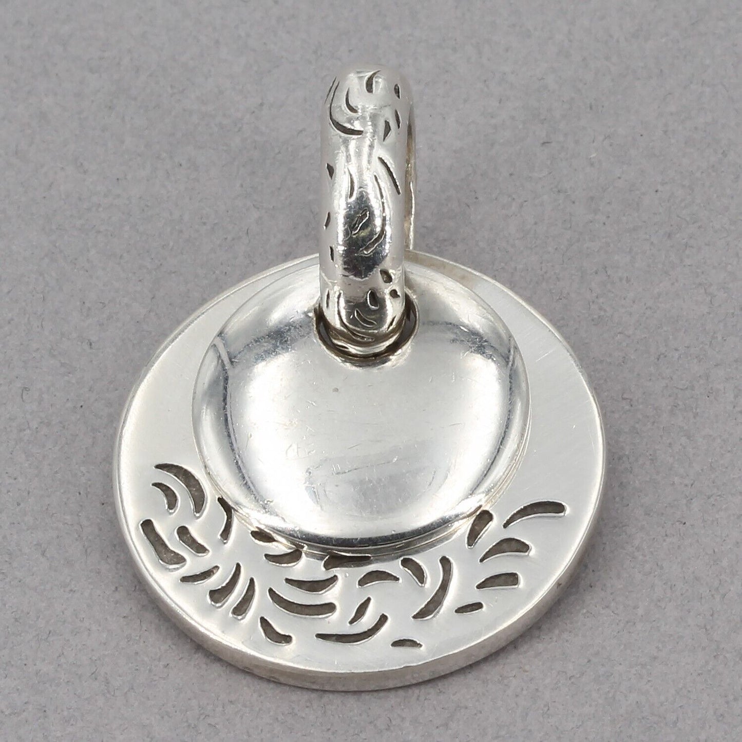 Vintage Silpada Sterling DOUBLE YOUR PLEASURE Layered Disc Charm Pendant S0959