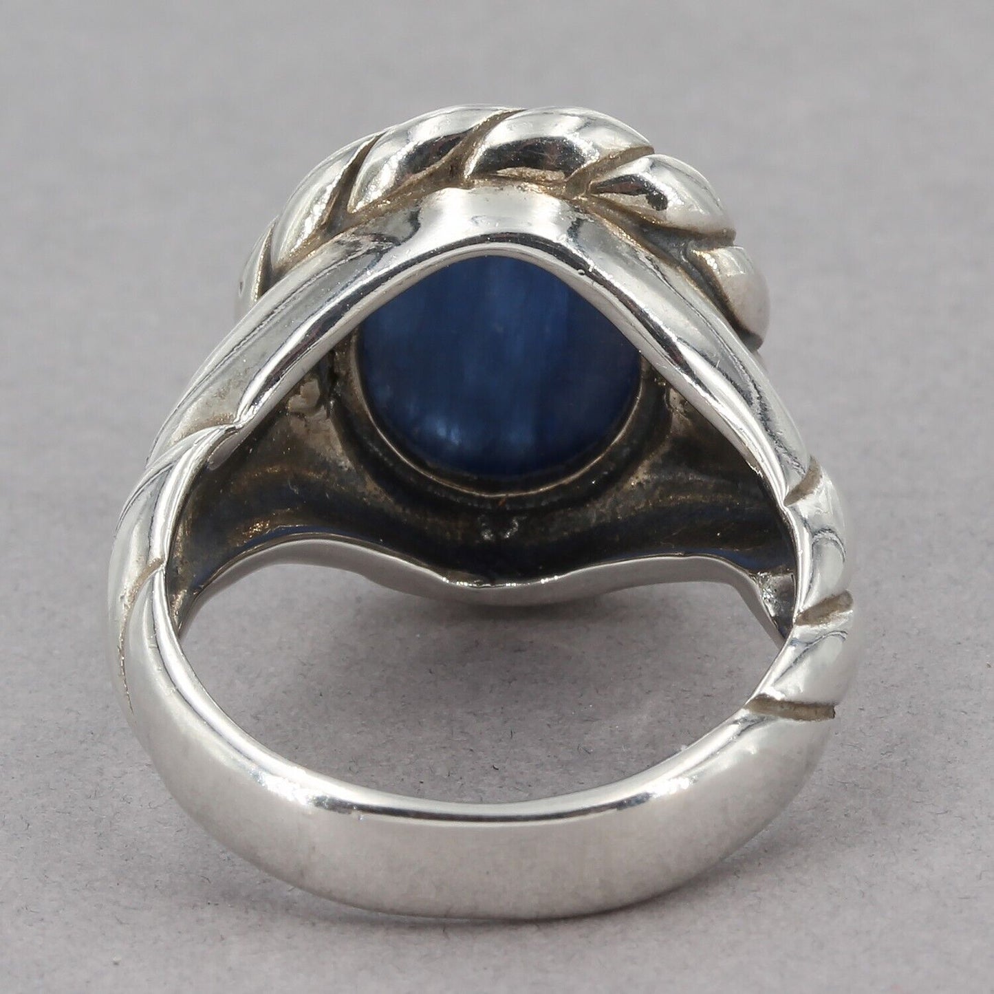 Carolyn Pollack Relios Sterling Silver Scroll Bezel Kyanite Cabochon Ring Size 8