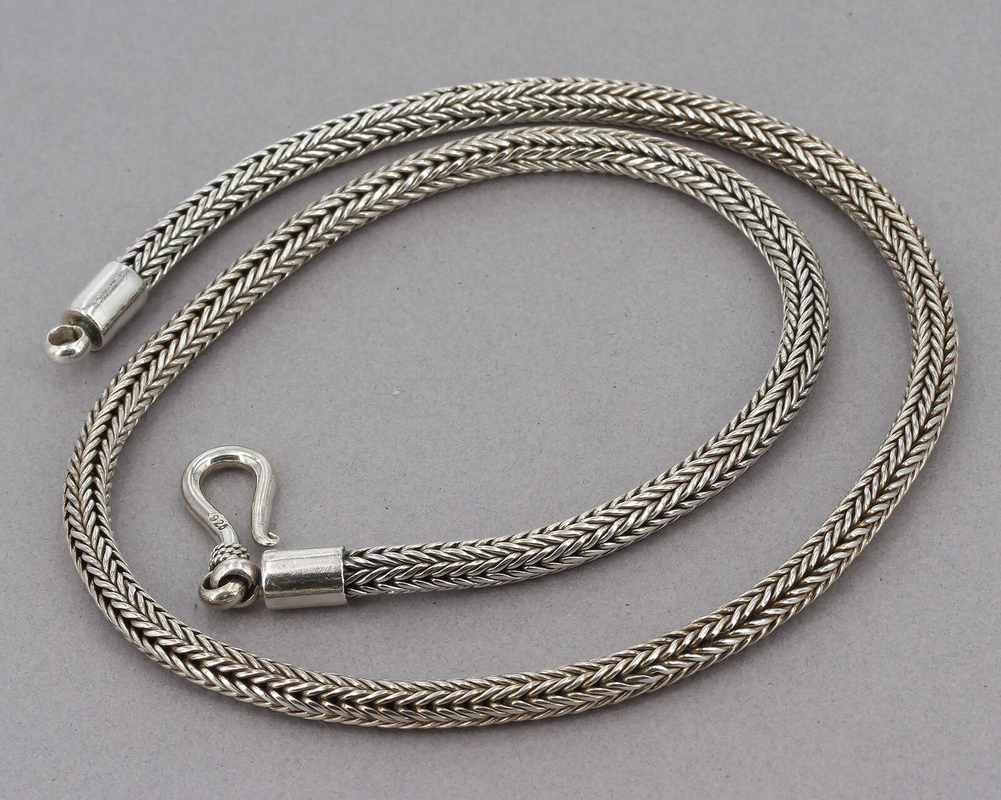 Vintage Silpada 17" Thick Sterling Wheat Chain Omega Necklace Hook Clasp N0603