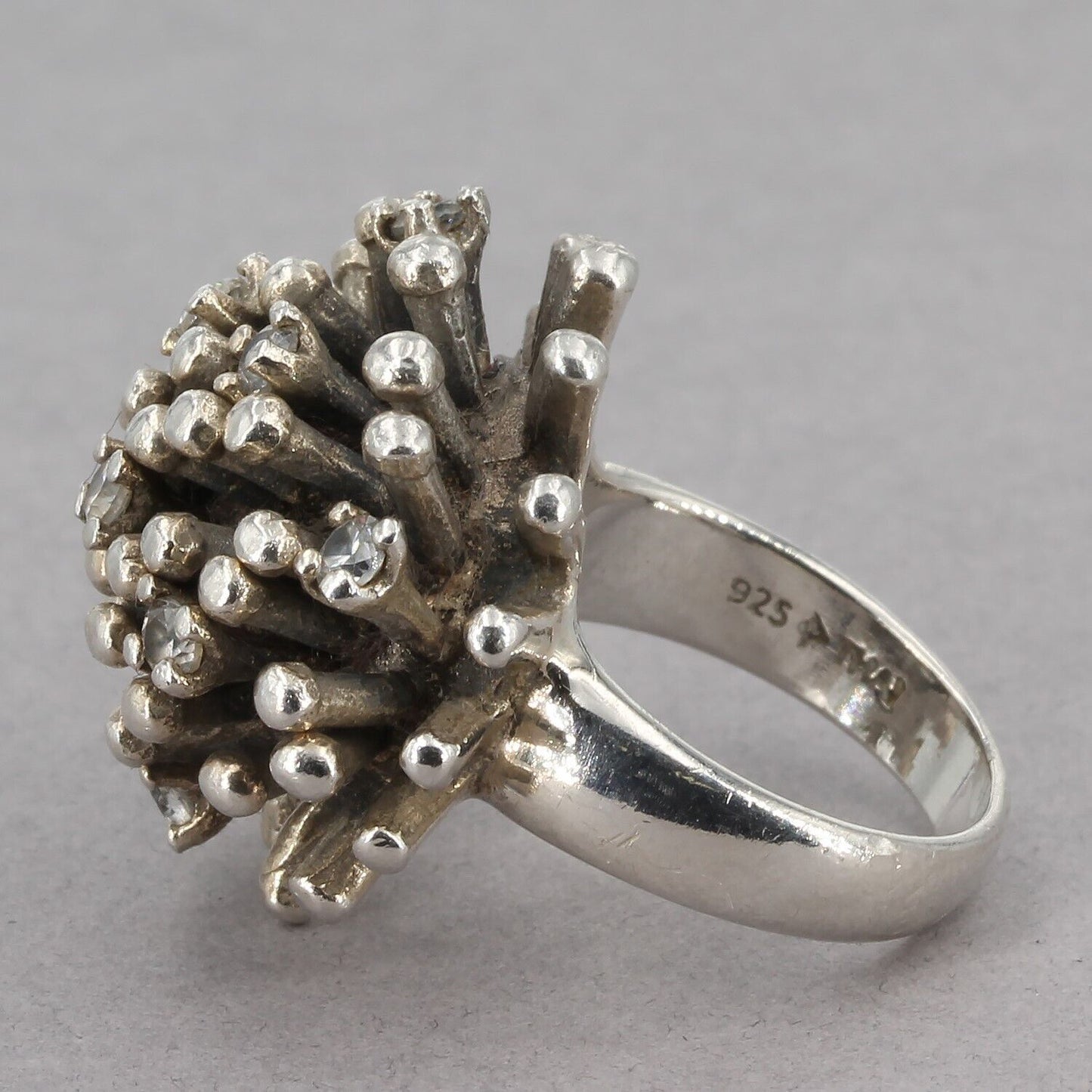 Retired Silpada Sterling Silver CZ Starburst Ring R2762 Size 4.75+