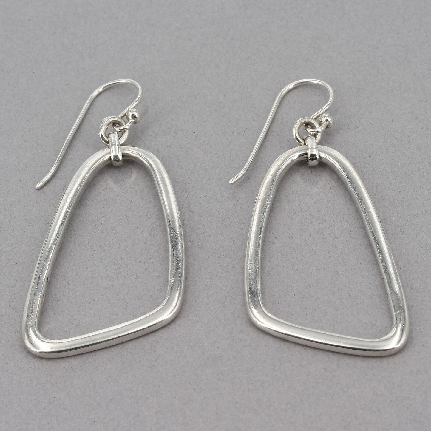 Retired Silpada Sterling Silver Geometric Dangle Earrings 2.25" Length W1112 HTF